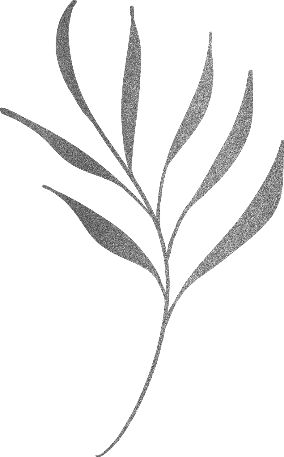 Twig with Glittering Silver and Gray Petals